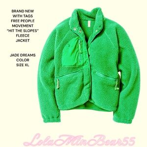 NEW W/TAGS FREE PEOPLE MOVEMENT “HIT THE SLOPES “ JACKET SZ XL IN JADE DREAMS
